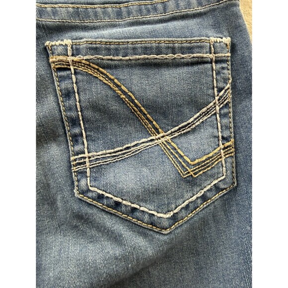 Ariat Real Jeans Women's 27S Arrow MR Boot Blue Mid Rise Stretch Embroidered - Picture 8 of 8